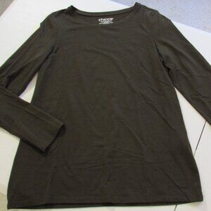 Chicos Touch Of Cool L/S Layering Tee Primordial Forest Green Size 0 (Small)